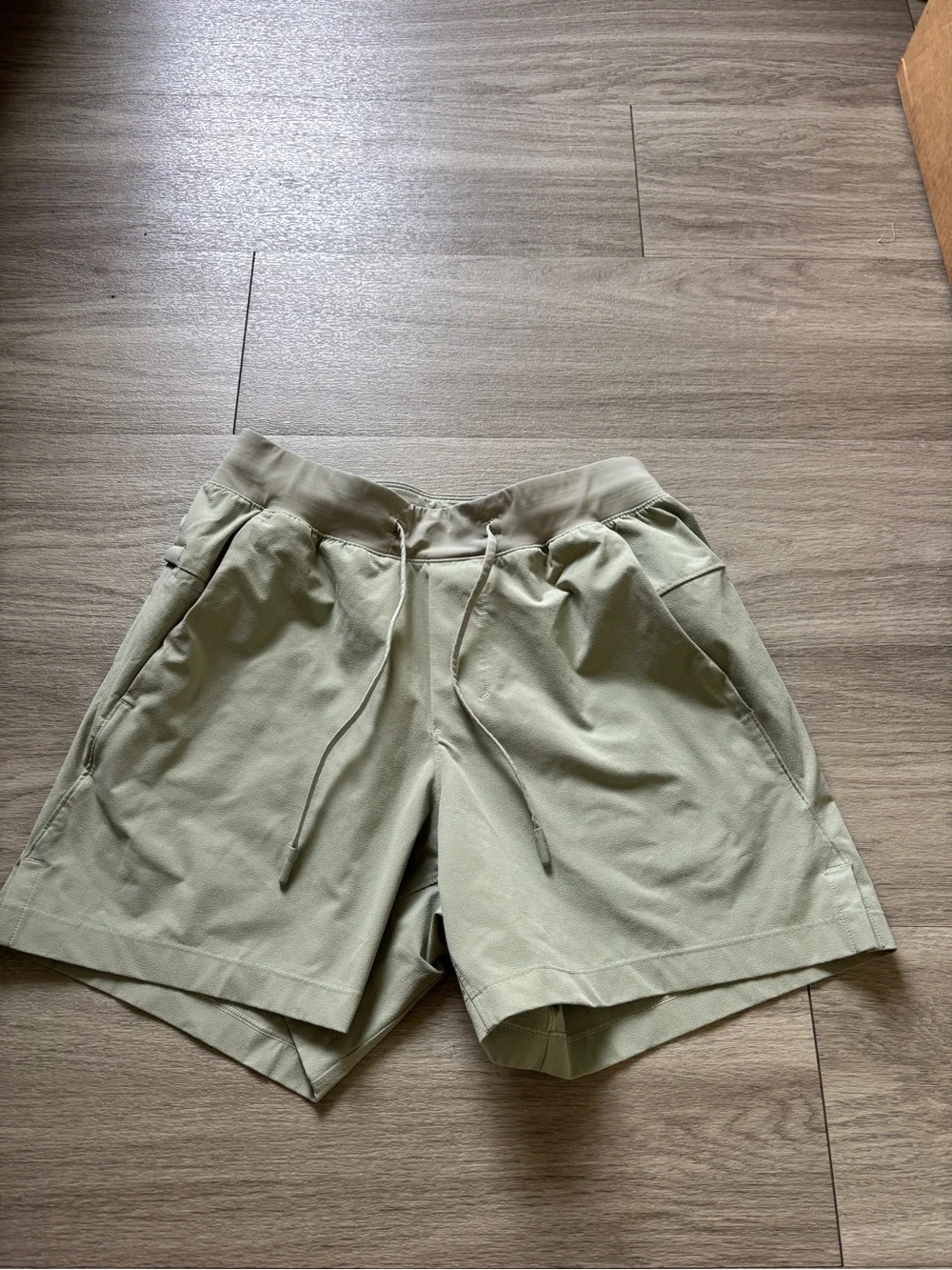 lululemon athletica Men's Light Olive Athletic Drawstring Shorts